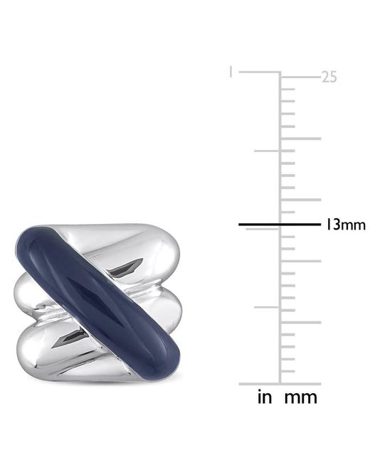 Created Forever Blue Crossover Design Enamel Cufflinks for men