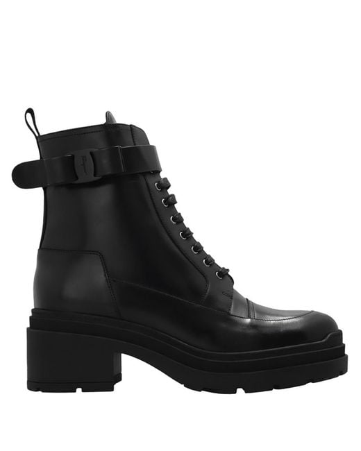 Ferragamo Black Ferragamo Ladies Lober Ankle Boots
