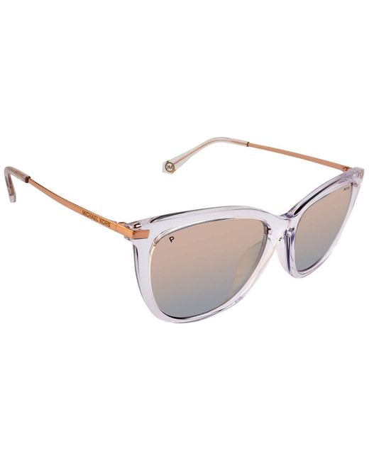 Michael Kors Pink Dublin Rose Gold Polarized Cat Eye Sunglasses Mk2150u 3005m5 56