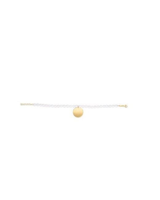 Tresorra Metallic 14K Pearl Tag Charm Bracelet
