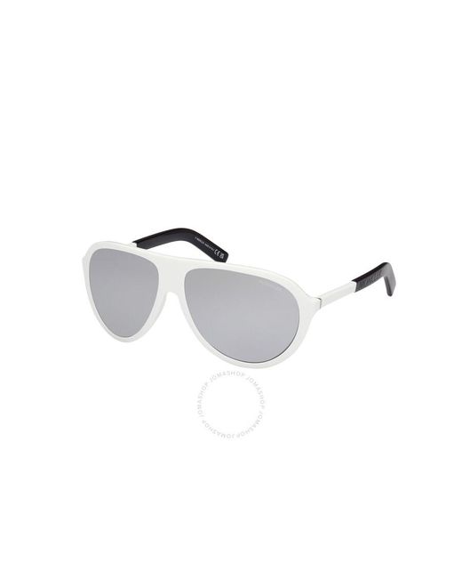 Moncler Metallic Roque Polarized Grey Pilot Sunglasses Ml0289 21c 62 for men
