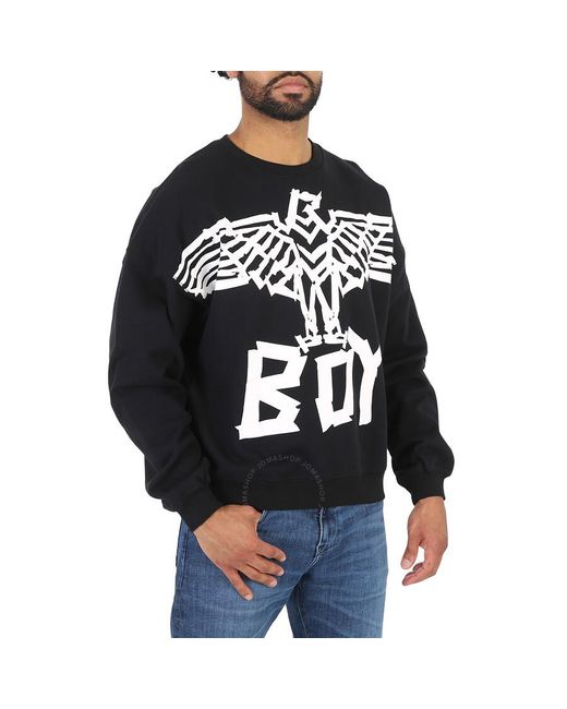 BOY London Black Boy Tape Eagle Cotton Sweatshirt for men