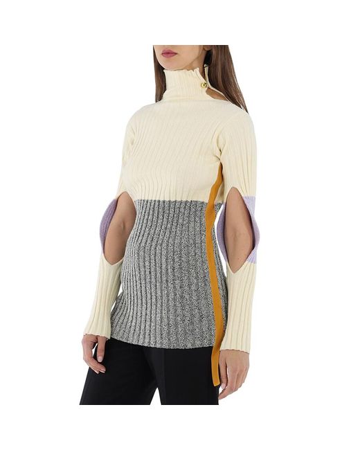 Moncler Gray Tricot Knit Turtleneck Sweater