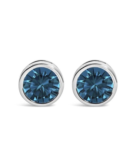 Haus of Brilliance Blue 14K 2.0 Cttw Bezel Set Lab Grown Diamond Solitaire Stud Earrings