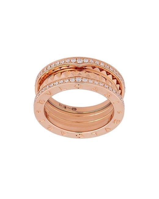 BVLGARI Pink B.Zero1 Rock Two-Band Ring