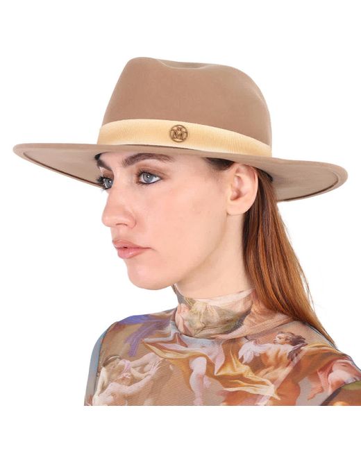 Maison Michel Pink Kyra Iconic Wool Felt Fedora Hat