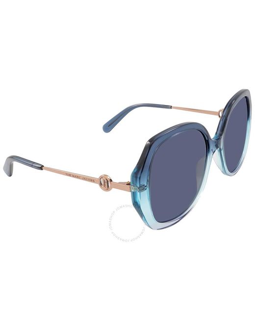 Marc Jacobs Blue Geometric Sunglasses Marc 581/s 0zx9/ku 55