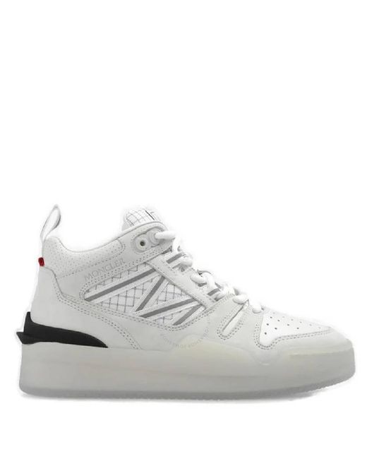 Moncler White Pivot High-Top Lace Sneakers, Brand Size 38 (Us