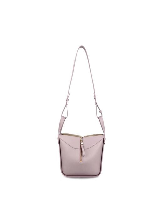 Loewe White Logo Embossed Shoulder Bag