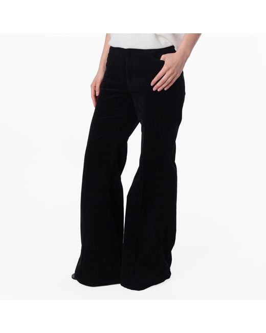 Polo Ralph Lauren Black Pintucked Corduroy Flared Trousers