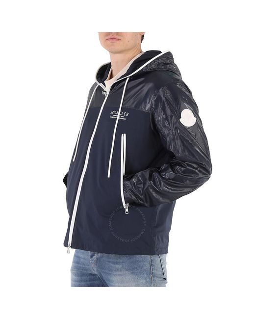 Moncler Blue Navy Vaugirard Logo Hooded Jacket for men
