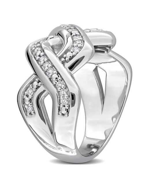 Created Forever White 1/4Ct Tw Lab Grown Diamond Crossover Ring for men
