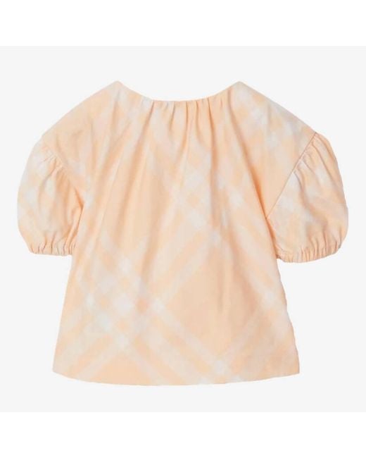 Burberry Natural Toddler Sheryl Check Cotton Blouse