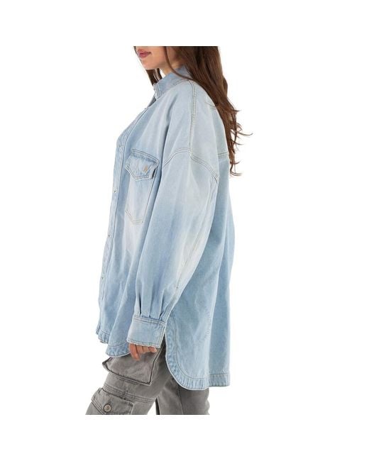 The Attico Blue Sky Denim Short Coat