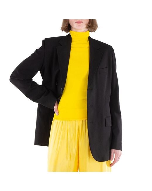 KENZO Blue Logo-Patch Wool Jacket, Brand Size 38, (Us