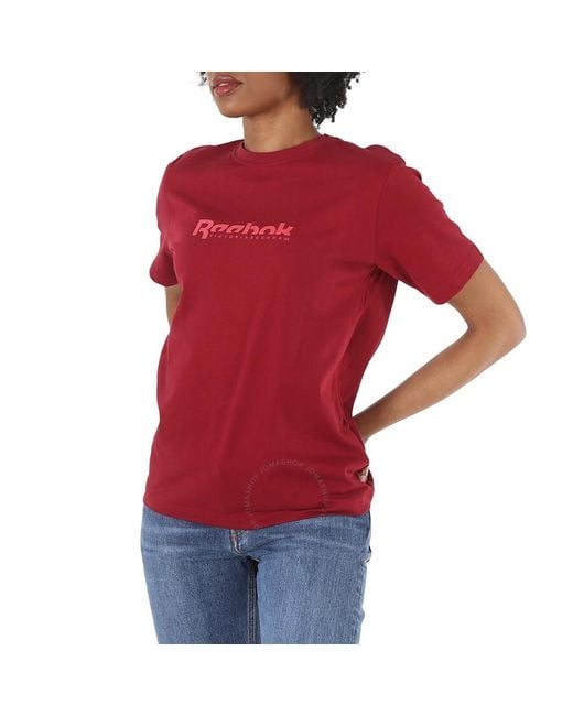 Reebok Red Cotton Jersey Vb Logo T-shirt