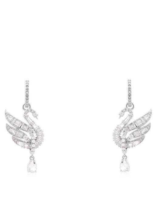 Swarovski Metallic Rhodium Plated Swan Vienna Earrings