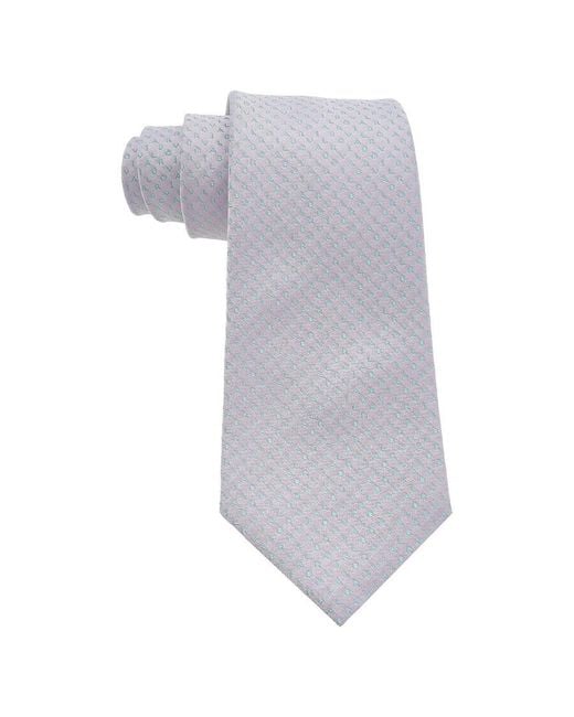 BVLGARI Gray Logomania Shinebeth Seven-Fold Tie for men