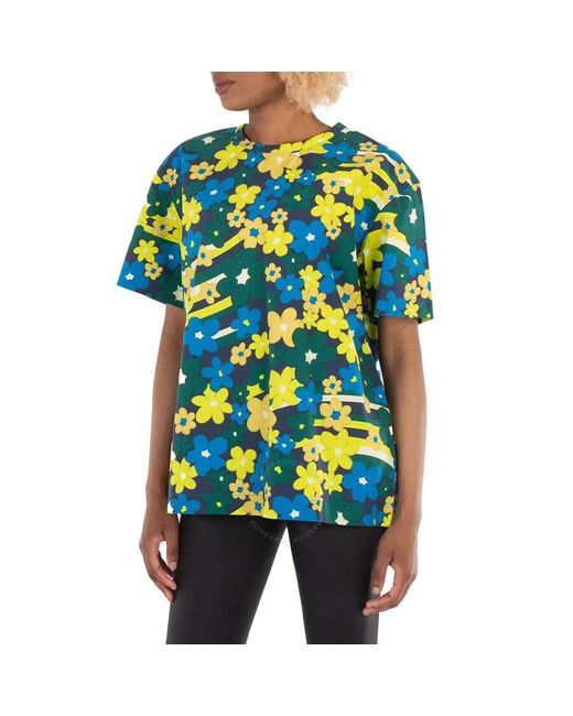 Marni Blue Multicolor Flower Print T-shirt