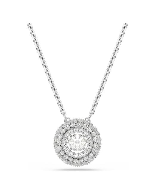 Swarovski Metallic Sublima Pendant, Round Cut, Rhodium Plated