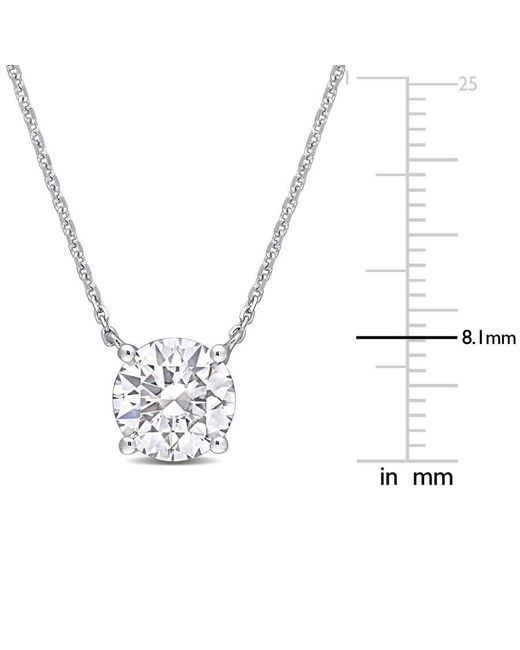 Amour Metallic 1 4/5 Ct Tgw Created Moissanite Solitaire Pendant With Chain for men