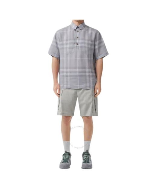 Burberry Gray Trueman Monogram Wool Cargo Shorts, Brand Size 48 (Waist for men