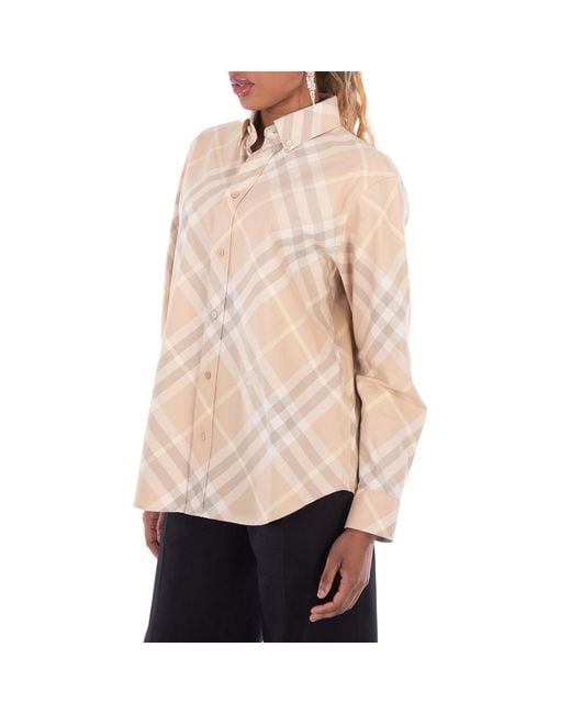 Burberry Natural Check Cotton Shirt, Brand Size 10 (Us