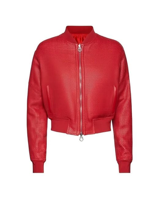 Ferragamo Red Leather-Long Jachet