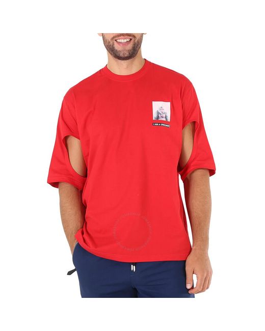 Burberry Red Gorilla Print Cotton T-shirt for men