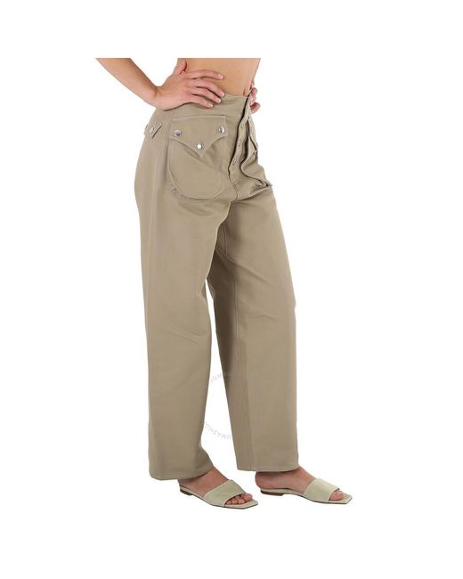 MM6 by Maison Martin Margiela Natural Western Tapered Wide-leg Woven Trousers