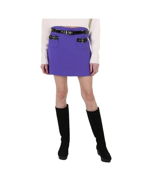 Moschino Purple Ladies Piped Mini Skirt, Brand Size 40 (Us Size 6)
