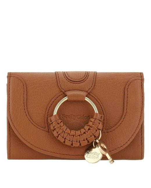 See By Chloé Brown Hana Compact Leather Wallet
