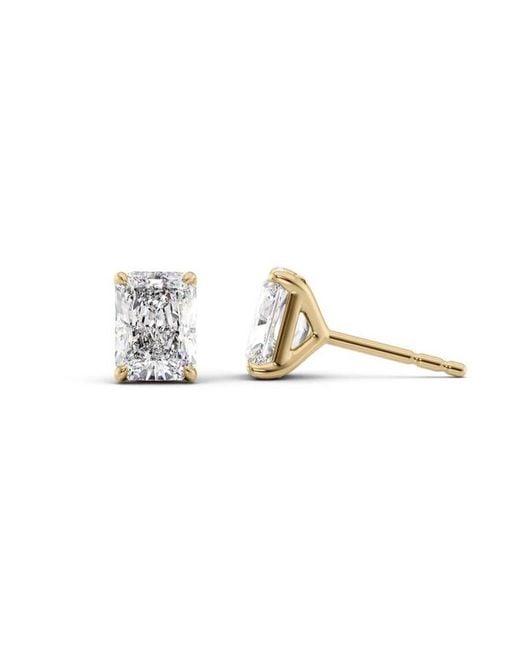 Tresorra Metallic 14K 2 Ctw Radiant Cut Lab-Grown Diamond Igi Certified Stud Earrings
