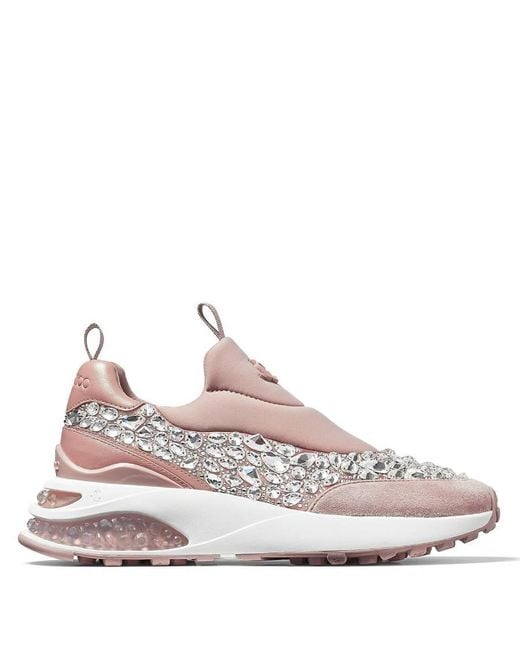 Jimmy Choo Pink Memphis Crystal Embellished Sneakers, Brand Size 34 Us