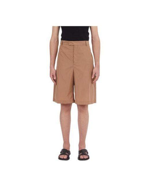 Ferragamo Natural Straight-Leg Shorts, Brand Size 50 Us for men