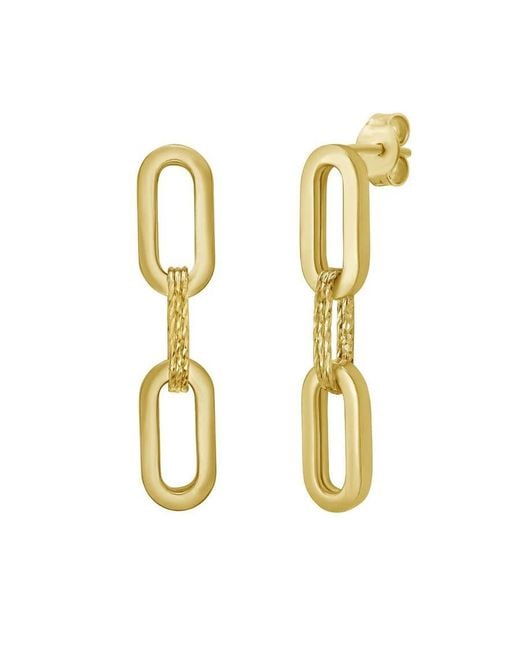 Tresorra Metallic 14K Mini Diamante Paperclip Earrings