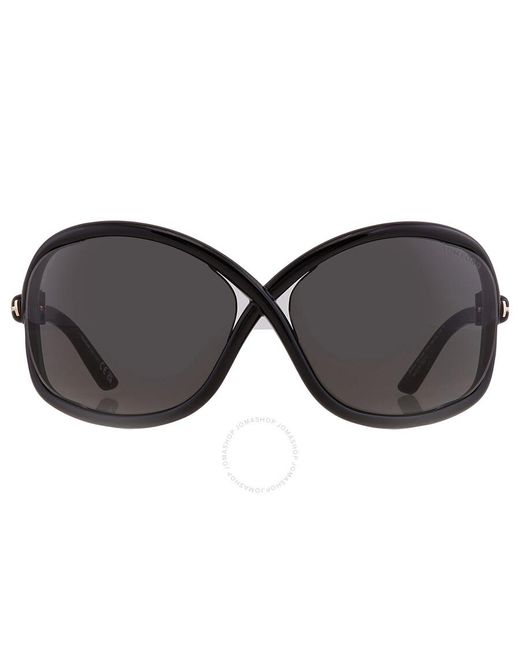 Tom Ford Black Bettina Smoke Butterfly Sunglasses Ft1068 01a 68
