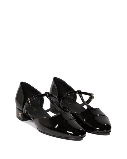 Ferragamo Black Patent Leather Linette Ballerina Sandal