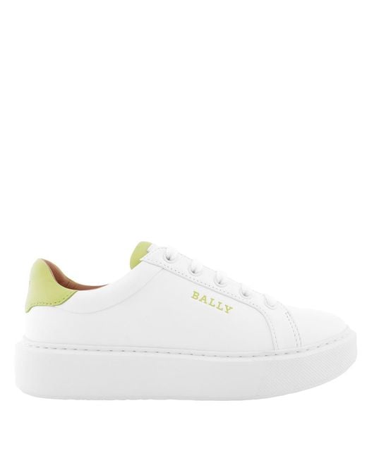 Bally White Clarys Leather Low-Top Sneakers