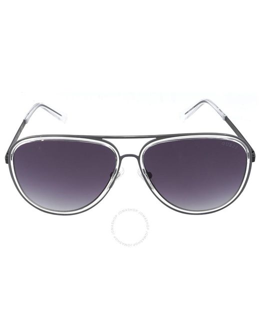 Guess Purple Pilot Sunglasses Gu6982 01b 59 for men