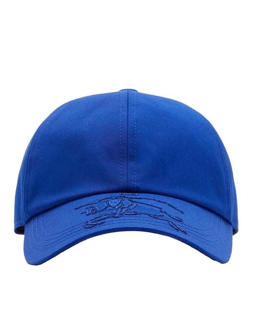 Burberry Blue Equestrian Knight Cotton Blend Baseball Cap for men