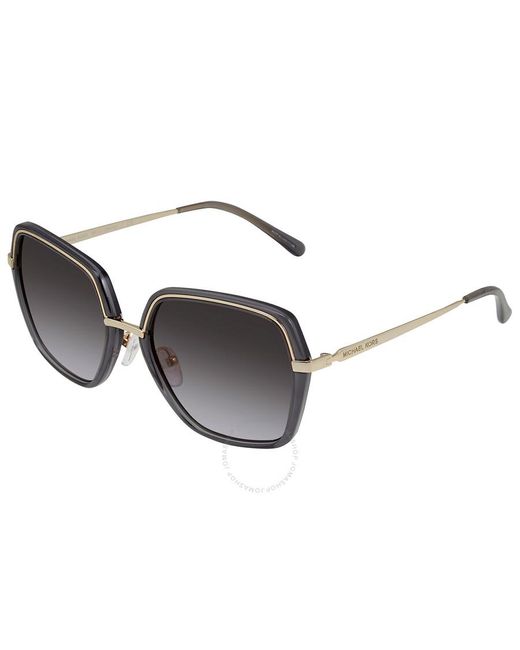 Michael Kors Black Gray Gradient Square Sunglasses Naples Mk1075 10148g 57