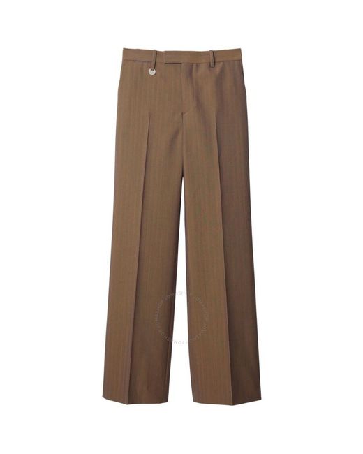 Burberry Brown Stripe Pattern Wool Tailored Trousers, Brand Size 46 Waist for men