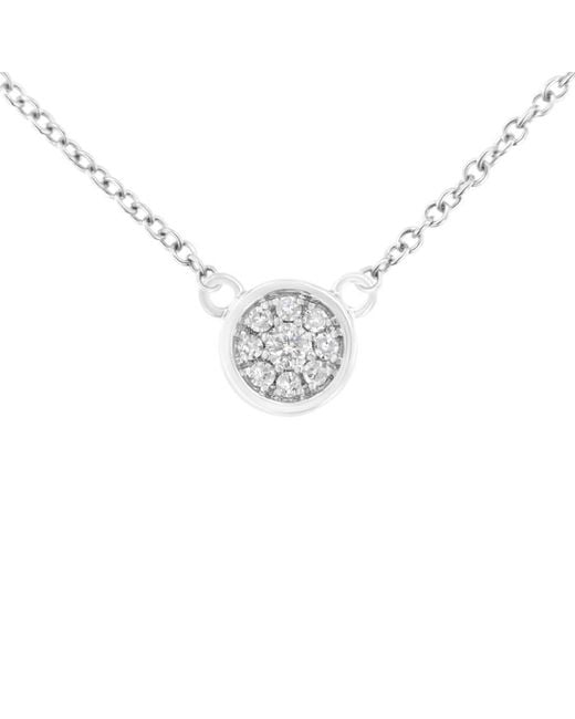 Haus of Brilliance Metallic 10K 1/4 Cttw Diamond Flower Pendant Necklace (I-J Color, I2-I3 Clarity)