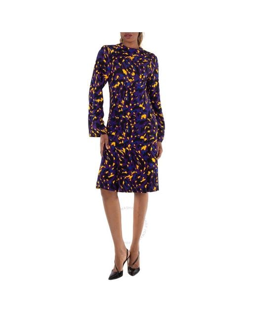 Burberry Blue Camouflage Print Dress, Brand Size 4 Us