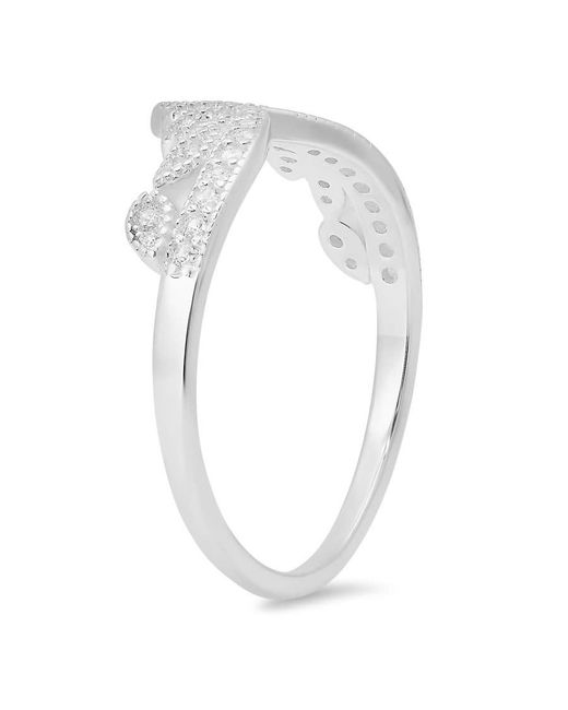 Kylie Harper White Sterling Vintage Floral V Ring