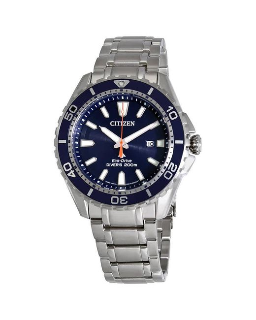Citizen Promaster Diver 200 Meters Eco-drive Blue Dial Steel Watch -55l for men
