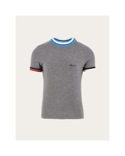 Ferragamo Gray Short Sleeve Sweater for men