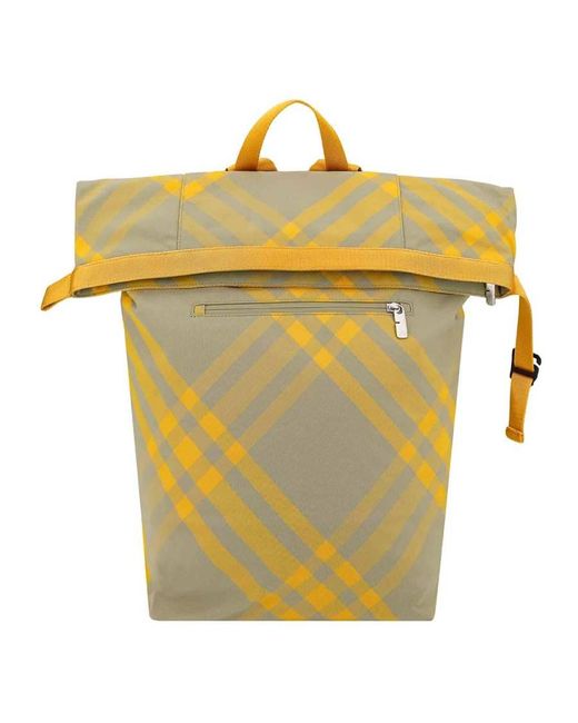Burberry Yellow Signature Check Roll Backpack for men