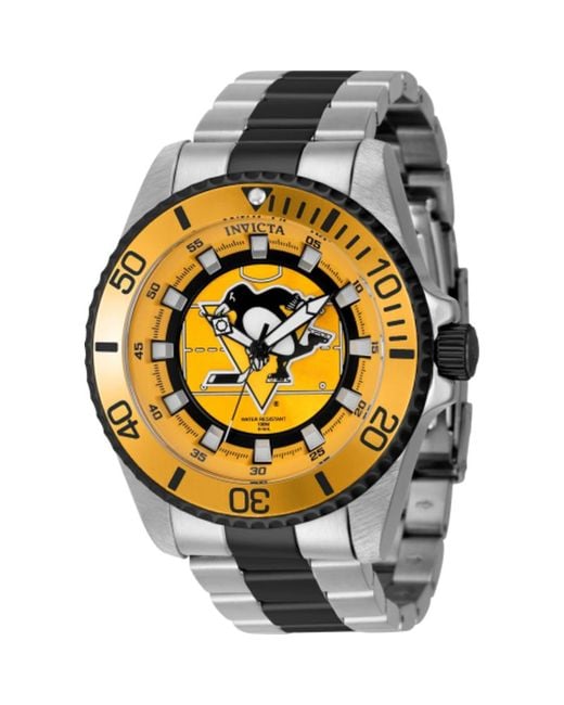 Invicta Metallic Nhl Pittsburgh Penguins Quartz Watch for men